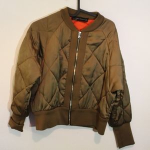 Zara Olive Green Bomber Jacket